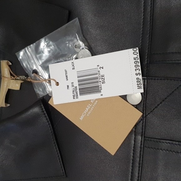 NWT Michael Kors Collection Lamb Leather Jacket - Picture 4 of 8